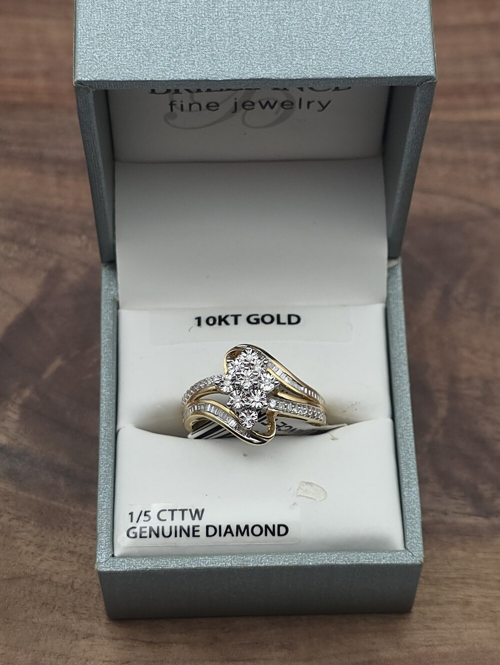 Vintage Fine Jewelry 10k Gold Two Tone Diamond Ring Sz 7